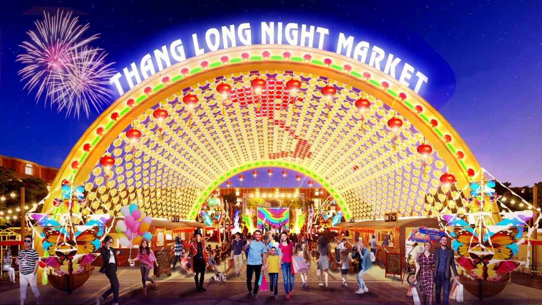 Chợ đêm kết hợp phố đi bộ Thăng Long Night Martket hứa hẹn sẽ trở thành điểm “check in” sầm uất của khu đô thị Thăng Long Central City